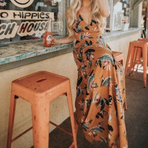 ISO Forever 21 orange tropical tie back maxi